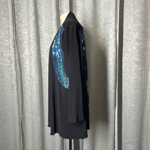 Women’s “N Touch XL Open Front Black/Blue Top - Picture 5 of 12